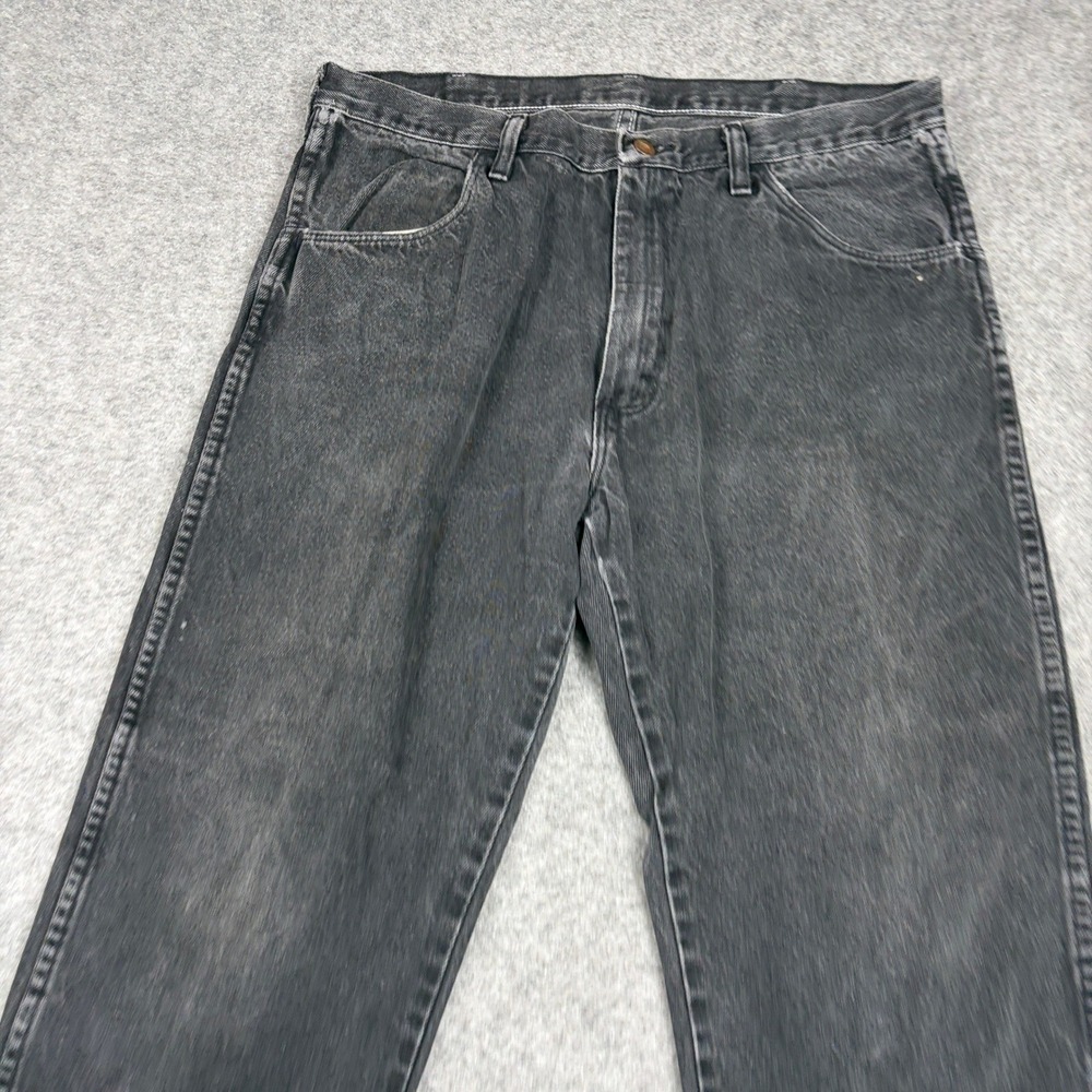 Rustler Jeans Mens 36x30 Black Faded Denim Regular Fit Western Outdoor Rugged - Picture 5 of 16
